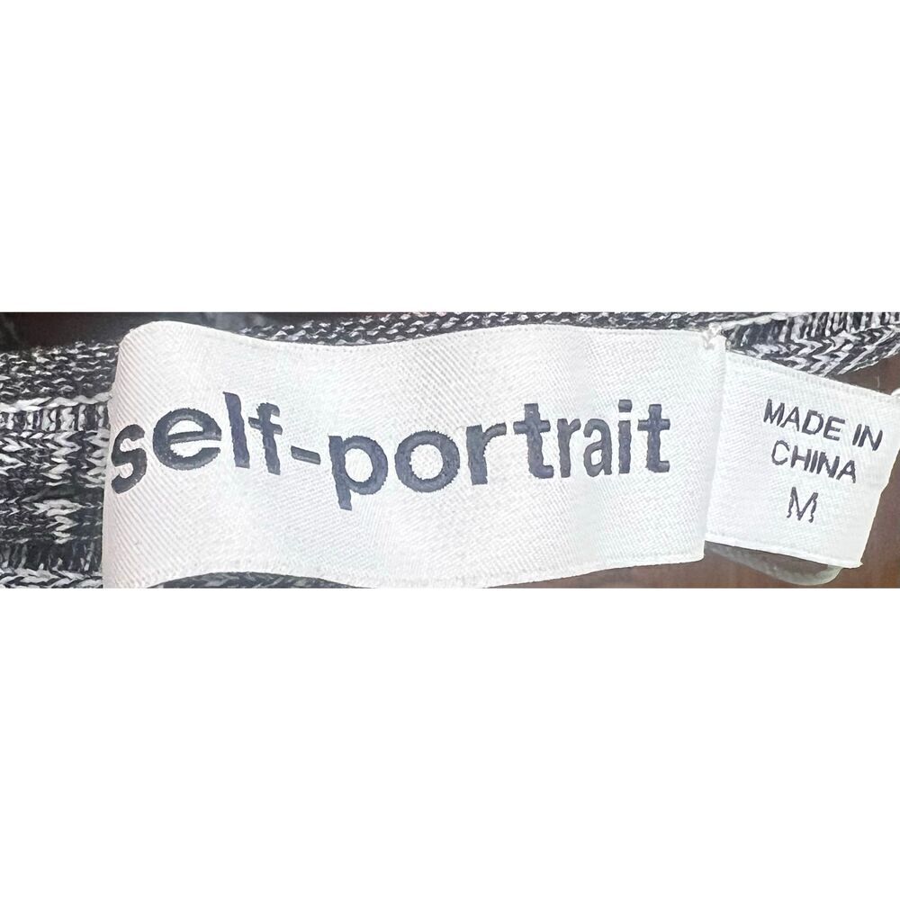 Self-Portrait Crossover-front Ribbed-knit Cropped Top NWOT Size Medium - Picture 5 of 7